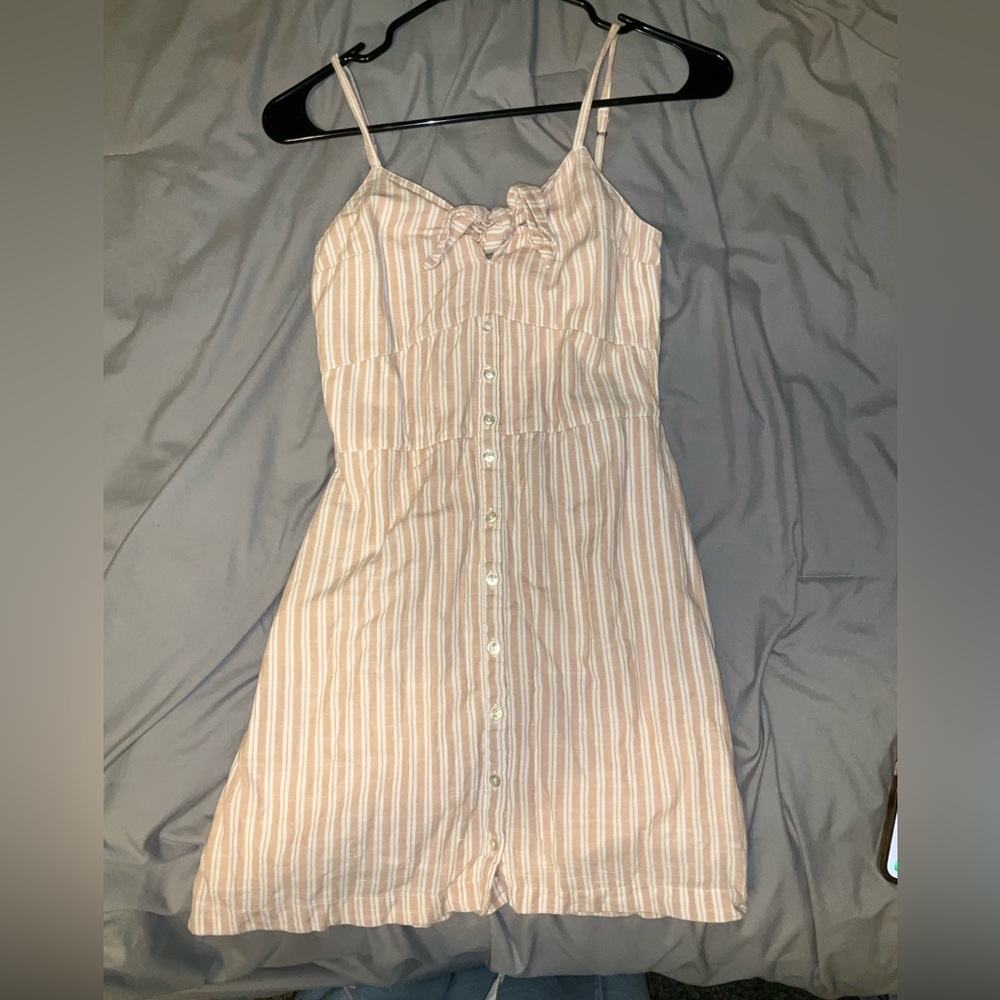 Abercrombie & Fitch Beige Striped Dress